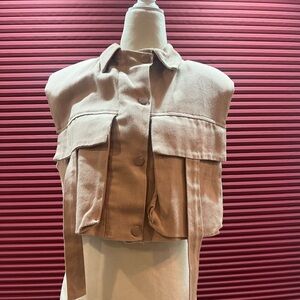 Chic Tan Sleeveless Vest for Women
